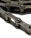 Close-up of A2040 Conveyor Roller Chain 10 Feet with 1 Connecting Link, Double Pitch Agricultural Chain for Farm Conveyors