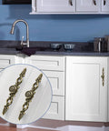 Antique Bronze Cabinet Knobs And Pulls With Plate 5 Inch Hole Centers on modern kitchen cabinets