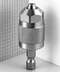 Hex Shank Drill Chuck Converter With Quick Change For No Fuss Bit Swaps And A Three Jaw Grip Built In Hardened Steel angled view