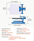Diagram of One Color One Station Silk Screen Printing Press For Tees And Garments, 21.3 By 17.7 Inch Platen, Adjustable Tension