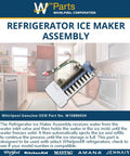 Genuine OEM Refrigerator Ice Maker Assembly Replacement Part Replaces W10825619 displayed with product details