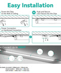 Installation guide for 4 Foot LED Shop Lights 12 Pack 2000 Lumens 6500K Daylight White 20W Linkable Integrated Light Fixtures