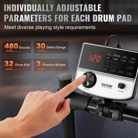 Hand adjusting control module of Dope Electric Drum Set With 32 Kits And 480 Sounds USB MIDI Compatible Electronic Drum Kit