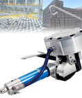 Pro Grade Pneumatic Steel Strapping Machine Featuring Heavy Duty Tensioner Cutter Sealer And Handheld Banding Tool close-up view