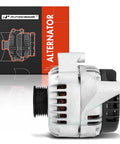 Beefed Up 105 Amp 12V Alternator For 4.3L GM V6 SUVs And Trucks 1998 To 2000 Blazer S10 Jimmy Sonoma Astro Isuzu Hombre Bravada Safari Oldsmobile Fits 1998 2000 Chevy GMC Family Vehicles Clockwise 6 Groove Pulley, side view