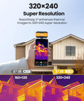 P1 Thermal Imaging Camera For USB C Phones And Tablets Works With Android And iPhone Orange Color With Extended 19 Inch Cable For No Fuss Field Heat Mapping And Quick Smartphone Setup, phone thermal view of house
