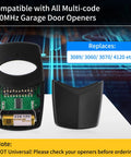 Multi Code Gate Opener Remote 300 MHz With 10 Dip Switches Replacement Clicker showing interior with battery