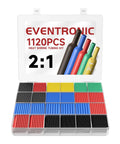 1120 Piece Heat Shrink Tubing Kit With Two To One Shrink Ratio in assorted colors and sizes, polyolefin tubing for wiring in box