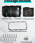 Package contents of Transmission Oil Pan Filter And Gasket Kit For 8 Speed Automatic Transmissions with components displayed