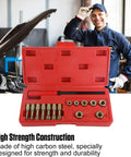 15-Piece Metric Thread Chaser Set For Repair And Re-Tapping Damaged Metal Threads With 7 Dies, 7 Taps, 1 Restorer File