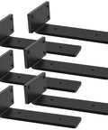 Heavy Duty 8 Inch Black L Shaped Shelf Brackets Set Of 6 Built Tough Hidden Steel Hardware That Wont Sag And Supports Up To 200 Lbs Per Pair