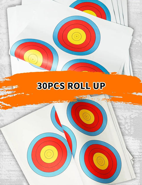 Archery Targets 30 Pack 3 Spot Vegas Face Paper Targets 17x17 Inch Official Indoor Outdoor Practice Targets
