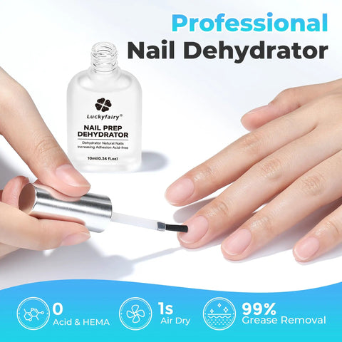 Applying Oil Free Nail Prep Dehydrator For Press Ons Gel Polish Acrylic Or Natural Nails With One Second Air Dry Acid Free And HEMA Free Formula