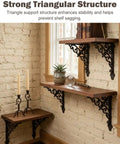 Slick Vintage Black Shelf Brackets Rock Solid Cast Iron L Brackets With Timeless European Scroll Detail Heavy Duty Wall Mount Hardware For A Total Home Makeover Legit Sturdy Decor Support on wooden shelves.