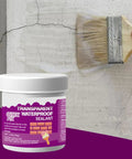 Hella Clear Invisible Waterproof Coating Spray For Walls And Roofs Freaking Tough Crack Leak Sealant No Sweat Barrier applied on cracked wall.