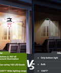 160 LED Outdoor Solar Lights Waterproof No Fuss Hang Pendant With Remote Hook And 16Ft Cable comparison image of lighting coverage.