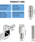 104 Piece Nickel Plated Shelf Support Pins For Kitchen Cabinets Bookshelves And Closets Packed With Four Heavy Duty Metal Peg Designs dimensions and sizes chart.
