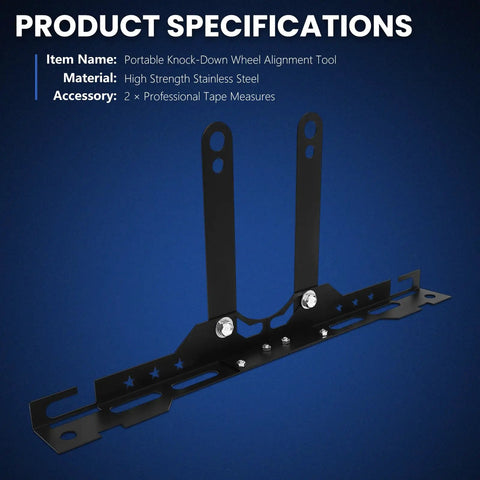 Lock That Factory Straight Look With This Pretty Solid Knock Down Wheel Alignment Kit Featuring Removable Toe Plates Center Bar And Dual Measuring Tapes For No Sweat Front End Camber Adjustments In Matte Black