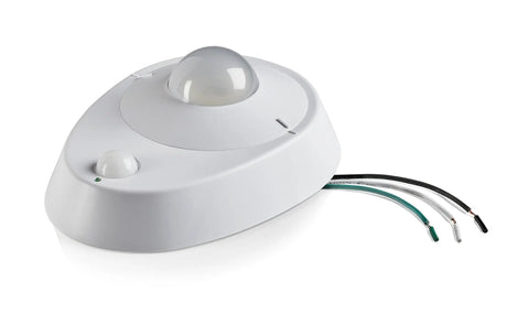 Motion Activated LED Ceiling Lampholder 8.7W 120VAC 9864-LED White Hands-Free Indoor Sensor Light with exposed wires