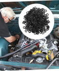 Spring Wave Washers Kit 500 Pieces Compression Type Wave Washers For Electrical Connections Automotive Use Steel Wave Design For Tight Load And Space Saving Gasket Set, black washers in an engine bay