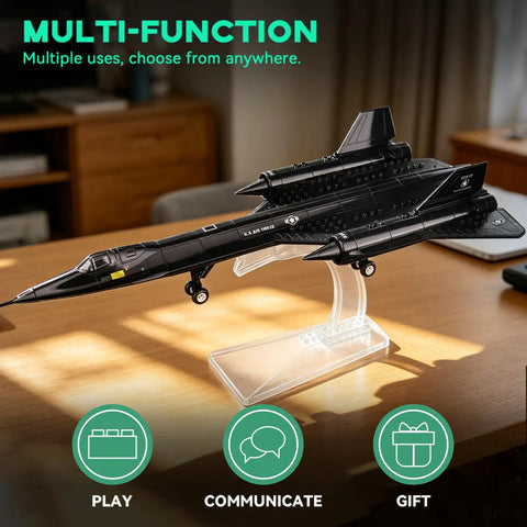 SR 71 Blackbird Reconnaissance Aircraft Model Kit With Display Stand For Adults Collectors And Hobbyists, 183 Piece Build