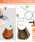 Badass 33 Foot Drain Snake Auger For Stubborn Hair And Grease Blockages Heavy Duty Coiled Cable Plumbing Tool shown cleaning a drain.
