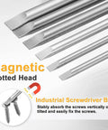 SL6 Slotted Screwdriver Bits Set 6mm Tips With One Quarter Inch Hex Shank 150mm Long Magnetic Flat Head S2 Steel Drill Bits