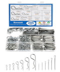 Stainless Steel Cotter Pin Kit With 295 Pieces Including 13 Sizes Of R Clip Pins Pro Grade Spring Fasteners Straight And Hitch Pins
