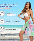 Woman wearing Pool Wrap Skirt Loose Fit Ultra Lightweight Polyester Beach Ready Cover Up For Summer on sandy beach