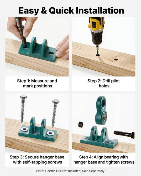 Four Pack Heavy Duty Swing Hangers With Screws And Bolts Included For Indoor Outdoor Use Up To 1250 Lbs Each installation steps