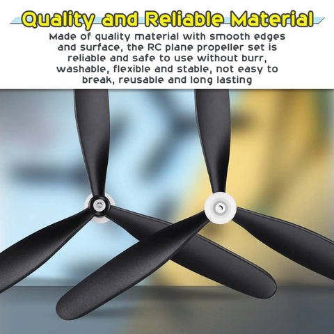 Close-up of Three Sets Spare RC Plane Propellers 3 Blade Pack Compatible With 76111 BF109 Remote Control Airplane