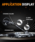 Application display of One Inch Double D Steering Universal Joint Shaft Black 83mm Long U Joint for automotive use.