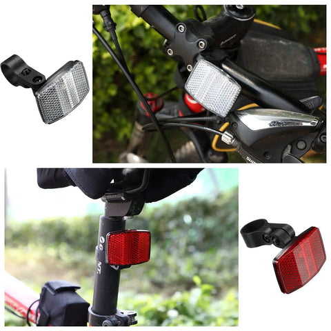 Six Piece Bike Front And Rear Reflectors Kit For Wheel Spokes Handlebar And Seatpost A No Brainer For Night Cycling High Visibility Water Resistant White And Red