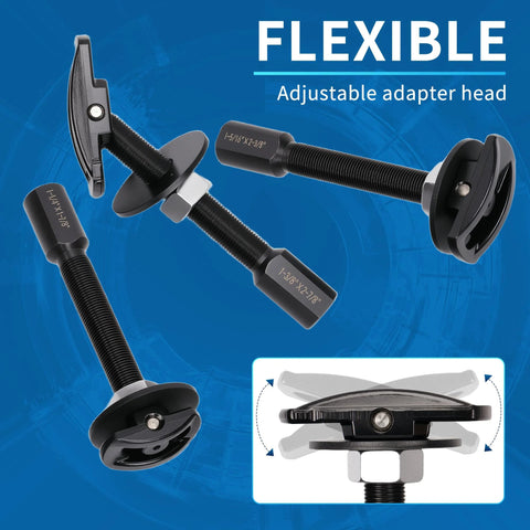 Rear Axle Bearing Puller Tool Set, 3-Piece Bearing Extractor Kit with adjustable adapter heads displayed on blue background