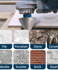 3 Pcs 2 Inch Diamond Beveling Chamfer Bits With 5/8-11 Thread Adapter shaping tile, marble, granite with an electric tool.
