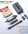 Ultra Light Waist Belt Fan for Full Body Cooling, hands free portable cooler with accessories and packaging.