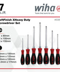 Extra Heavy Duty Slotted And Phillips Screwdriver Set 7 Piece With SoftFinish Cushioned Grips And Direct Molded Handles on display