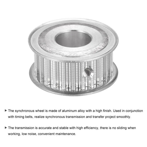 5M 25-Tooth Timing Pulley Synchronous Wheel 5mm Pitch 14mm Bore For Timing Belt Drives Built Tough From Aluminum Alloy Ideal For 3D Printers CNC Machines Milling Drills And Other Belt Driven Gear Systems. Aluminum 25T timing pulley with 14mm bore and set screw