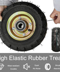 Heavy Duty Pneumatic Caster Wheels 8 Inch And 10 Inch 2 Pack swivel brake with high elastic rubber tread and durable construction.