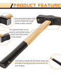 Forging Hammer And Wolf Jaw Blacksmith Tool Set For Metalworking Precision Control When Hammering Hot Steel, 15 Inch Handle