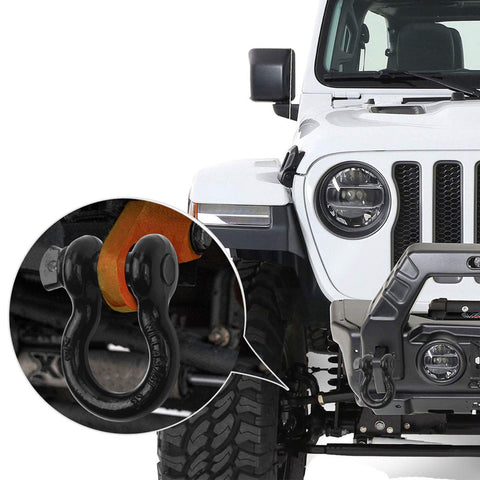 Three Quarter Inch D Ring Shackle Two Pack Beefy Heavy Duty Tow Shackles With Twenty Eight Point Five Ton Break Strength on Jeep