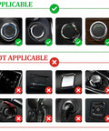 Carbon Fiber Push To Start Button Cover For Car Joystick Upgrade, Alloy Button Cap In Black Finish, Durable Construction Easy Install, slick car accessory on round start buttons