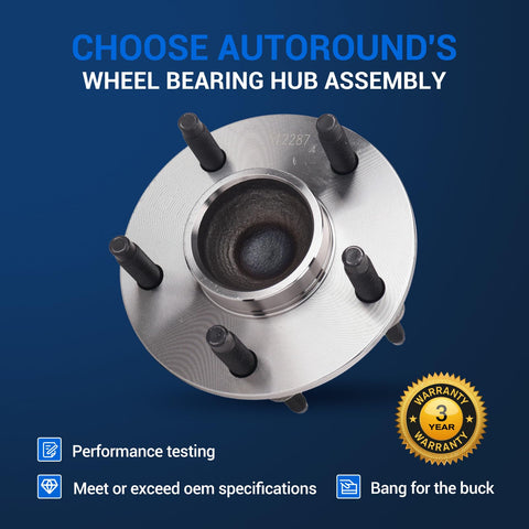 Top view of Rear Wheel Hub And Bearing Assembly 512287 Compatible With Chevrolet Malibu 2004 To 2007 HHR 2006 To 2008 Pontiac G6 2005 To 2007 5 Lugs Non ABS Direct Replacement