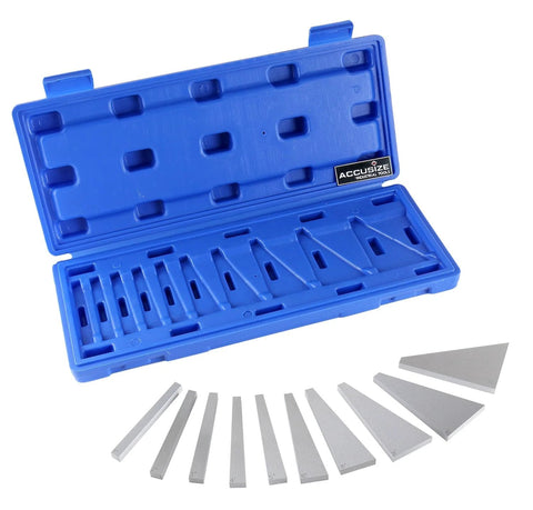 Angle block set, Accusize 10-piece, in open blue case with metal blocks