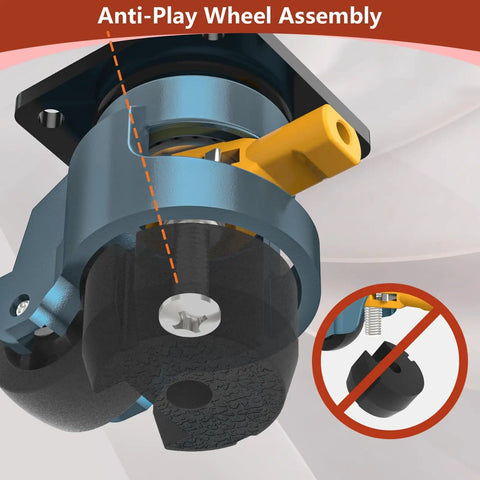 Leveling Casters With Upgraded Ratchet Handle Design 360 Degree Swivel Castor Wheels Adjustable Heavy Duty Casters With Feet For Workbench And Machines Total Capacity 3300 Lbs