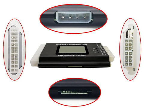Your Go-To 8-In-1 Power Supply Tester For PC Builds With ATX 20-24 Pin, IDE HDD SATA, PCIe 6-Pin, EPS 8-Pin, Floppy connectors and LCD