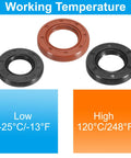 Front view of 3-piece nitrile rubber radial shaft seals, 35x52x7 mm, black and brown, for bearings/oil pumps/engines