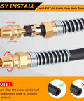 Air Brake Fittings Kit Beefed-Up Brass DOT 3/8 Inch Hose To 3/8 Inch Male End Connector With Spring Guard setup guidance