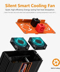 Silent Smart Cooling Fan for Heavy Duty 2500 Watt Pure Sine Wave Power Inverter 12V DC To 110V 120V AC Converter.