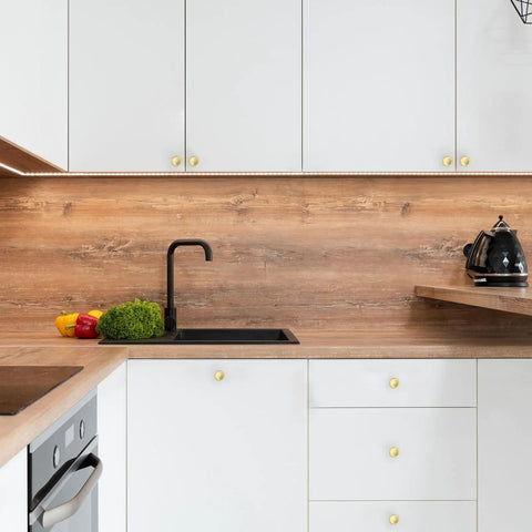 Kick The Look Upgrade With Solid Round Cabinet Knobs And Smooth Drawer Pulls In Dope Brushed Gold Finish Snag This 10 Pack Set For Kitchen Reno Or Bathroom Project in modern kitchen with cabinets.